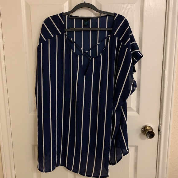 Rue21 Tops - Blue/white stripped blouse